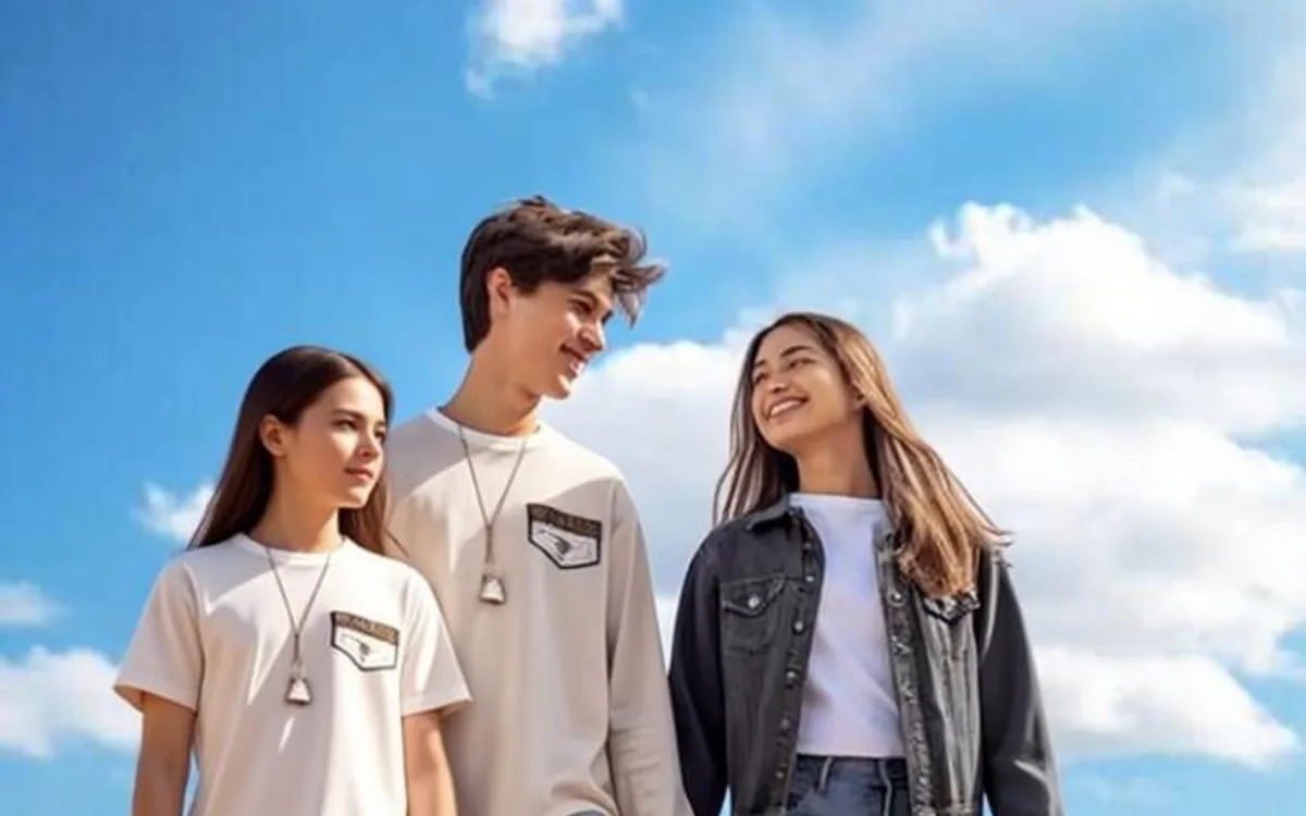 Three people walking before one person is removed